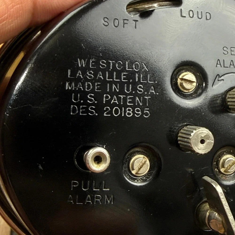 Vintage Westclox Baby Ben Alarm Clock Black Dial Silver‎ Case Made in USA 201895